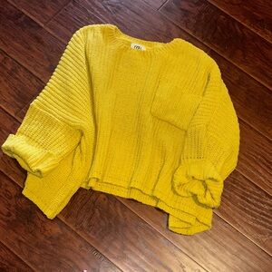 Mustard Knit oversized Crop Top